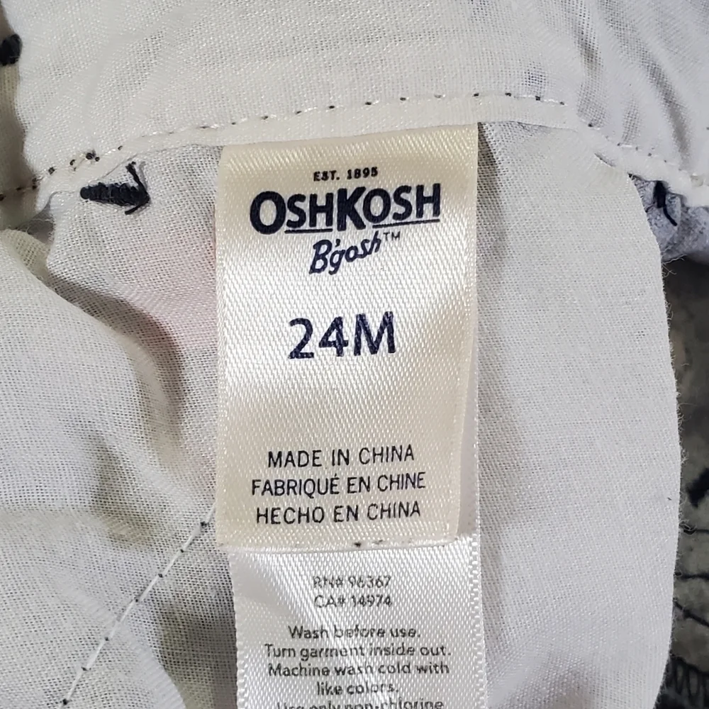 K1111 * OshKosh B'Gosh Navy Blue Floral Corduroy Bib Overalls Size 24M